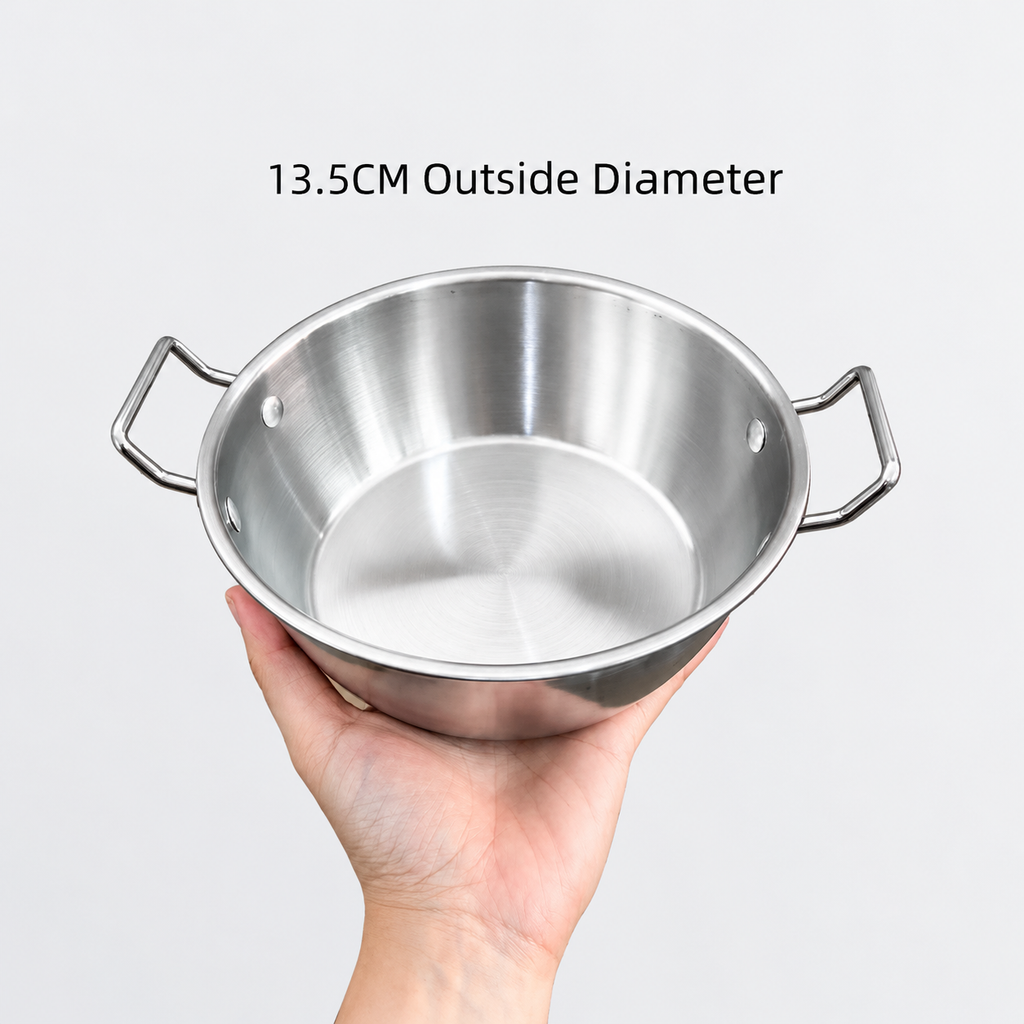Large Stainless Steel Noodle Bowl with Handles