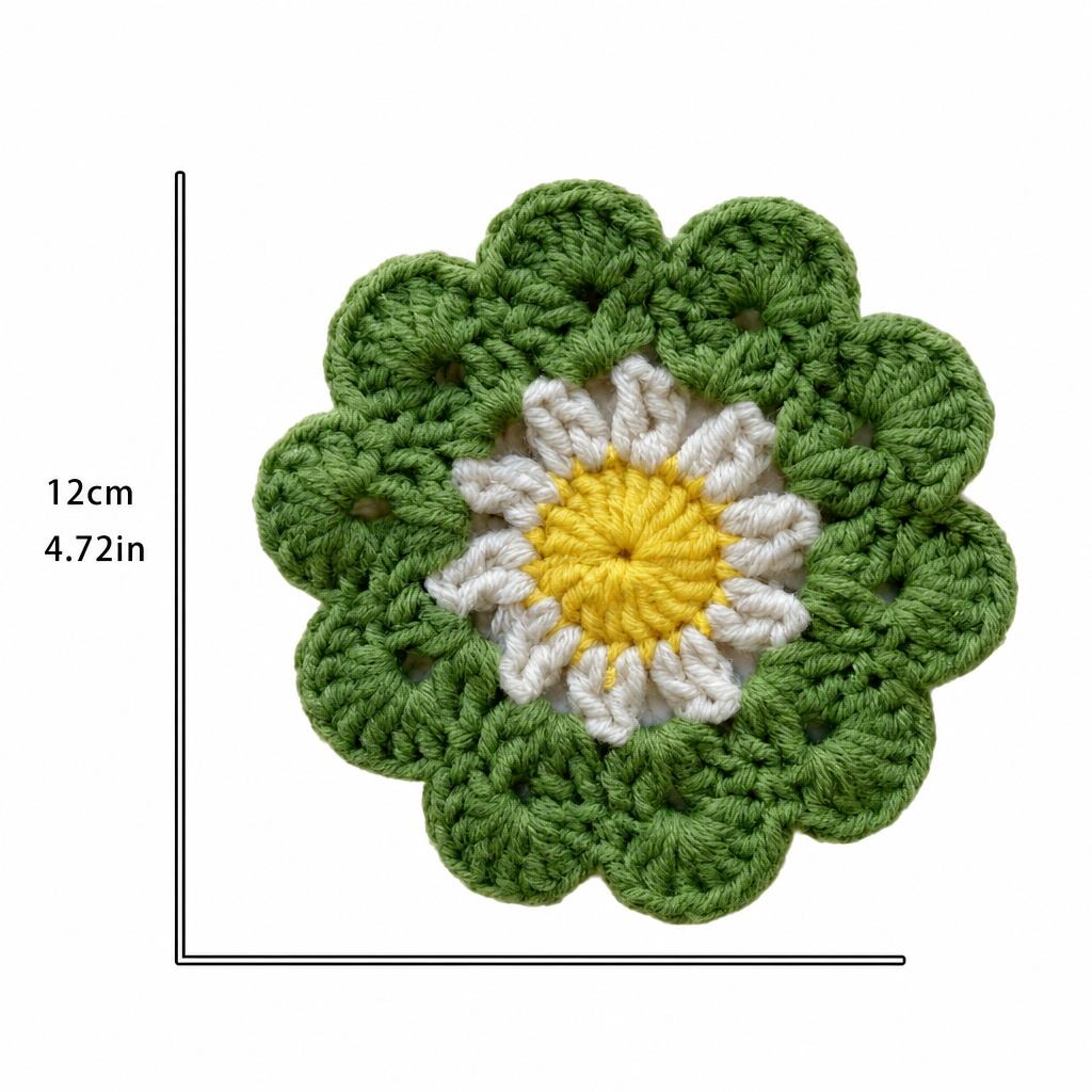 Handmade Crochet Flower Coaster Sunflower Cup Mat