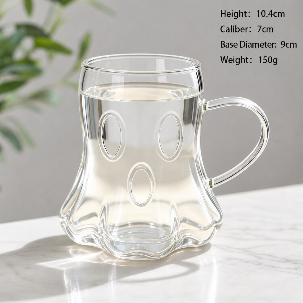 Halloween Ghost Glass Mug Borosilicate Drinking Cup