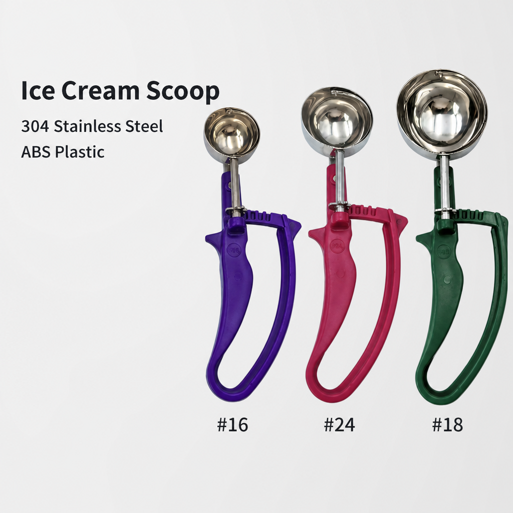 Stainless Steel Ice Cream Scoop with Plastic Trigger Handle