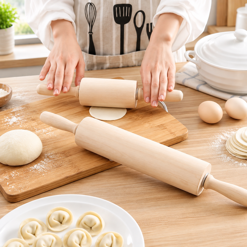 Natural Wooden Rolling Pin for Baking and Pastry
