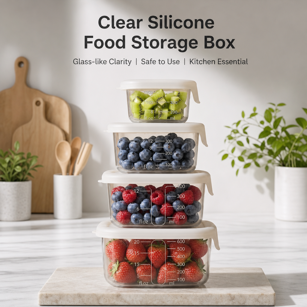Silicone Food Storage Container with Leakproof Lid