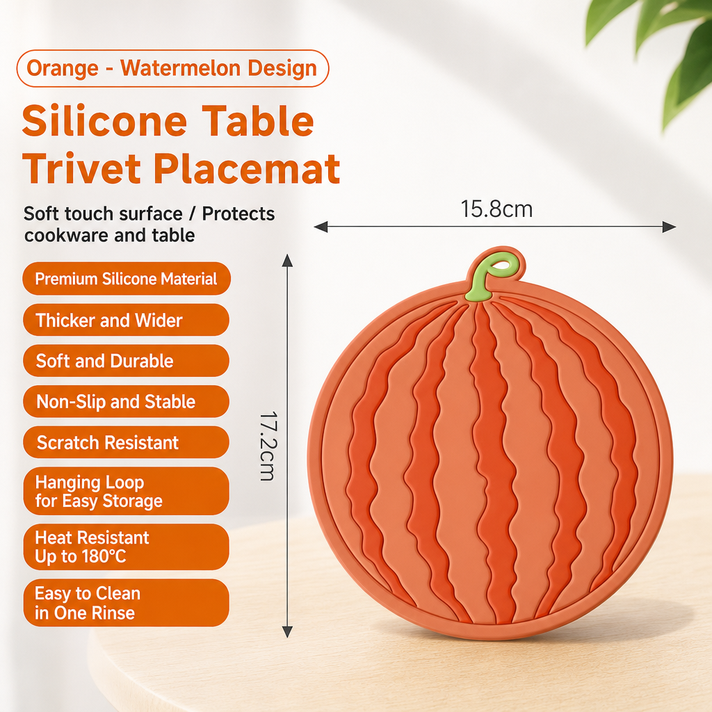 Watermelon Silicone Heat Resistant Trivet Mat