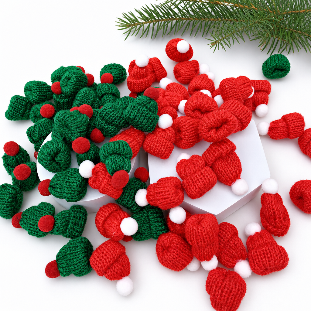 Mini Knitted Christmas Finger Hat Cute Santa Elf Tree Finger Accessories