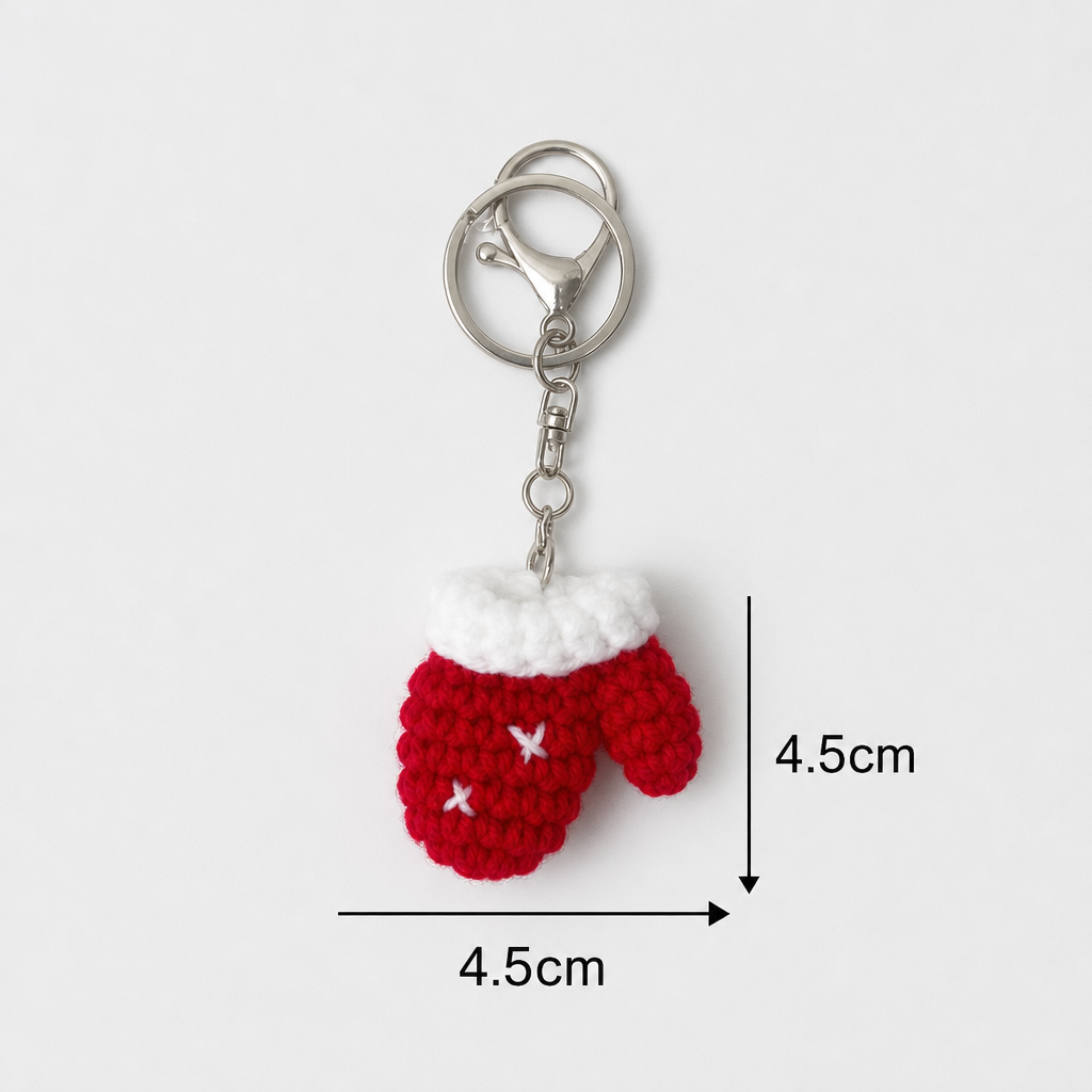 Handmade Crochet Christmas Keychain Cute Santa Snowman Tree Ornament