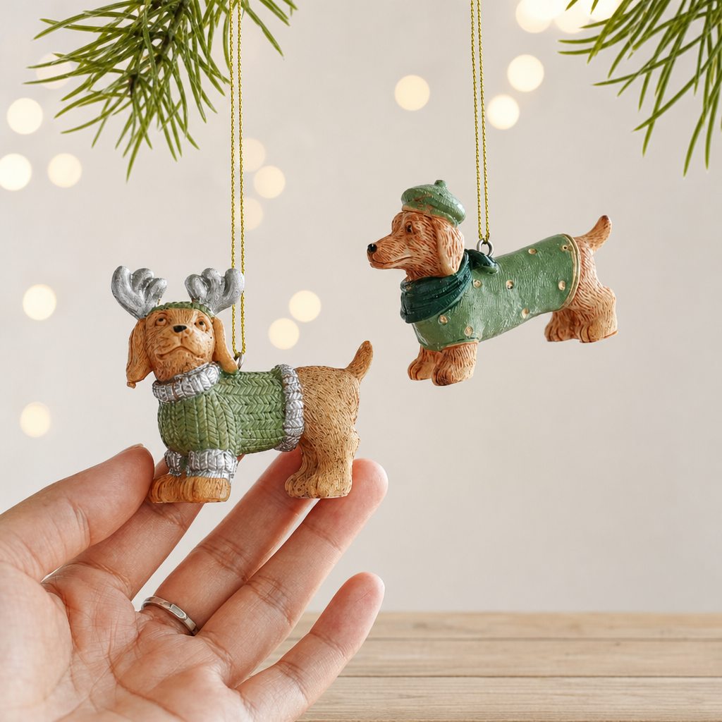 Christmas Dachshund Dog Hanging Ornament