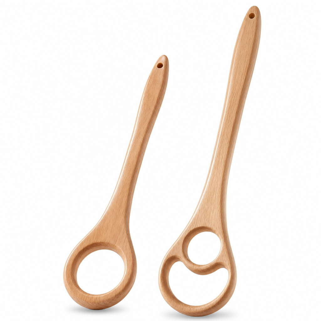 Wooden Danish Dough Whisk Bread Mixing Tool with Ergonomic Handle