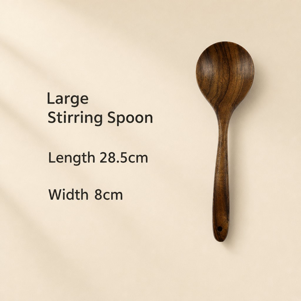 Natural Teak Wood Kitchen Cooking Utensil Wooden Spoon