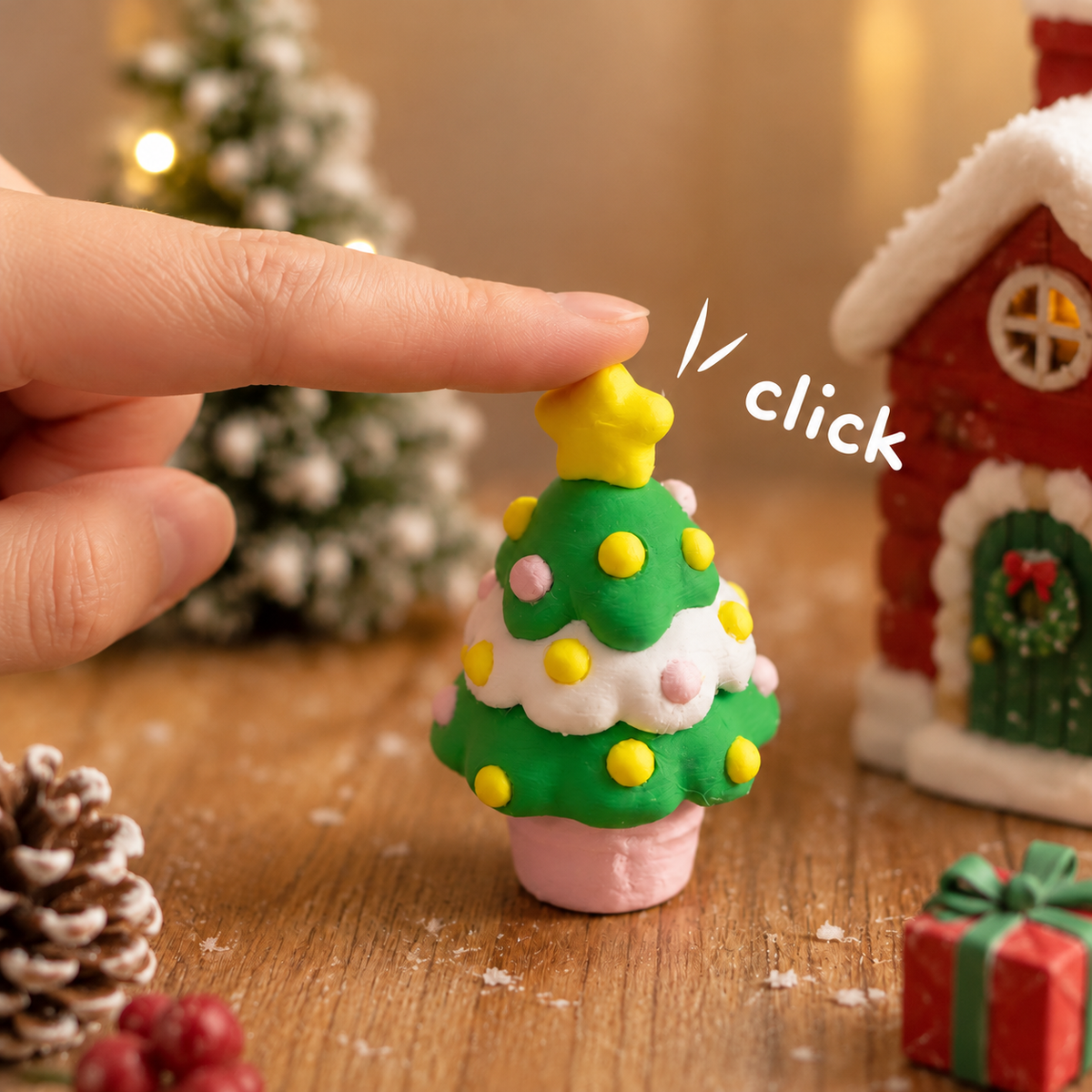Christmas Push Button Fidget Toy 3D Christmas Tree Gift Box Stress Relief Toy