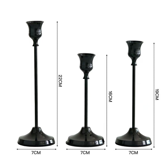 Copper Tone Creative Candleholder Set, Iron Metal Decoration