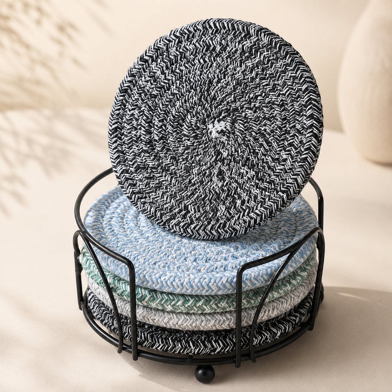 Japanese Cotton Rope Placemat, Round Oval Trivet and Coaster