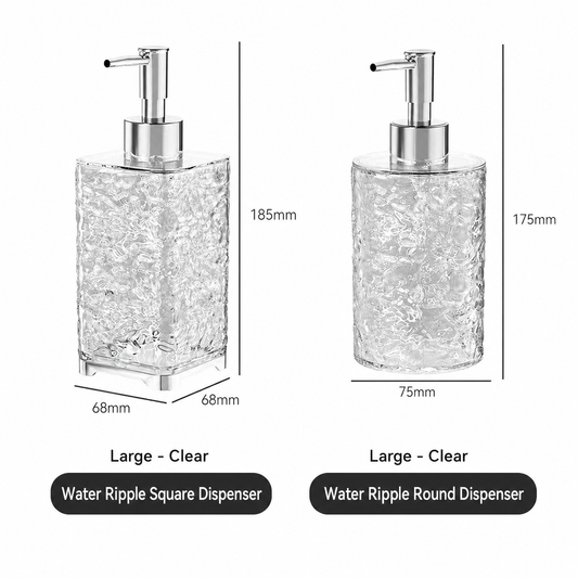 Water Ripple Pump Bottle, Wave Texture Refillable Cosmetic Dispenser Bottle, Bathroom Lotion Shampoo Container