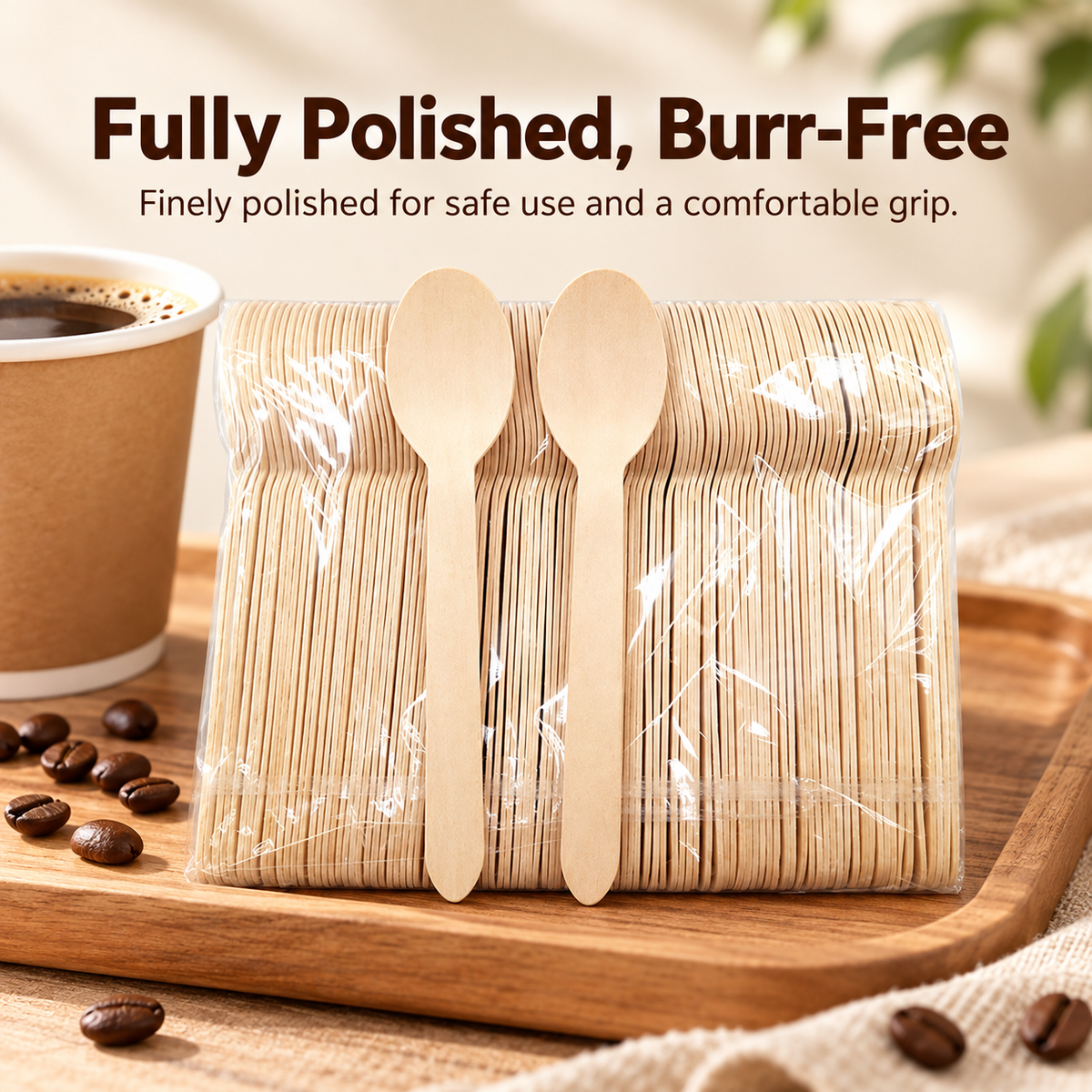 Disposable Wooden Spoons Biodegradable Cutlery