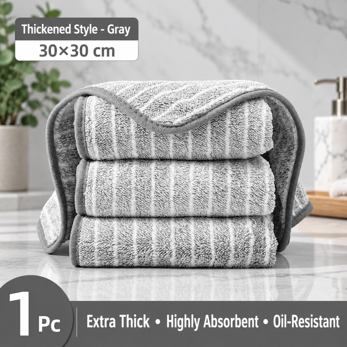 Thick Absorbent Kitchen Dishcloth Reusable Cleaning Towel Oil Resistant Dish Washing Cloth
