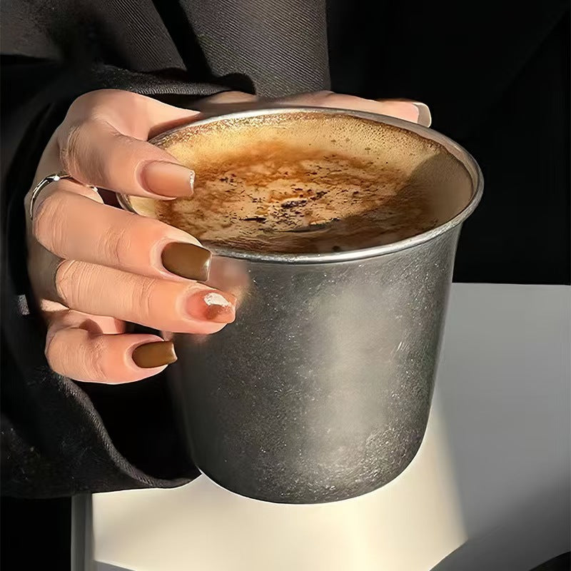 Vintage Style Stainless Steel Coffee Mug