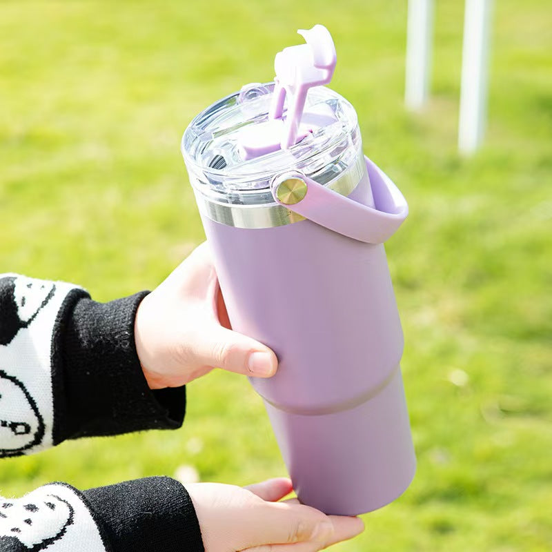 30oz Insulated Tumbler with Handle and Straw