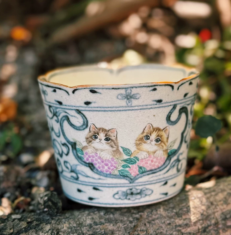 Whiskers & Meetings Artisan Coffee Cup