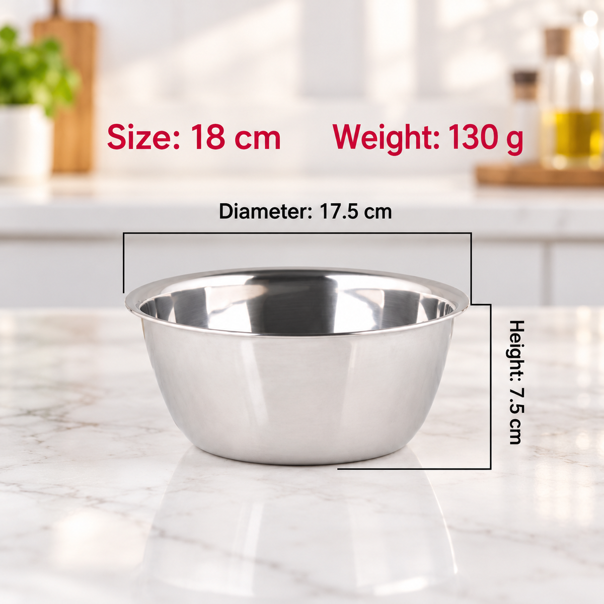 304 Stainless Steel Mixing Bowl Deep Round Kitchen Prep Basin
