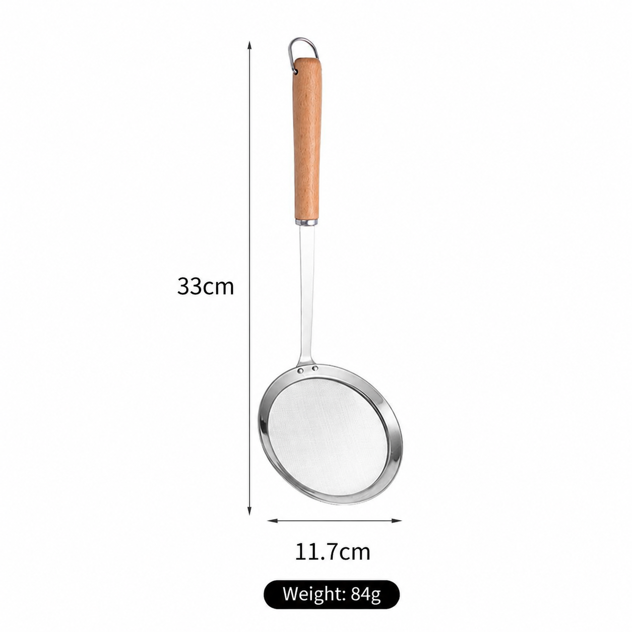 Stainless Steel Mesh Strainer Skimmer, Fine Mesh Oil Filter Ladle