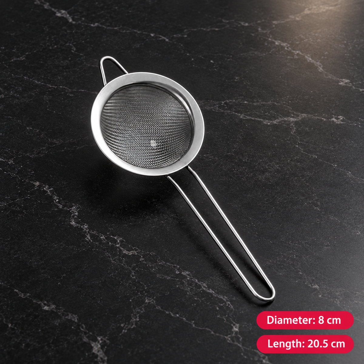 Stainless Steel Fine Mesh Strainer Kitchen Sieve with Long Handle