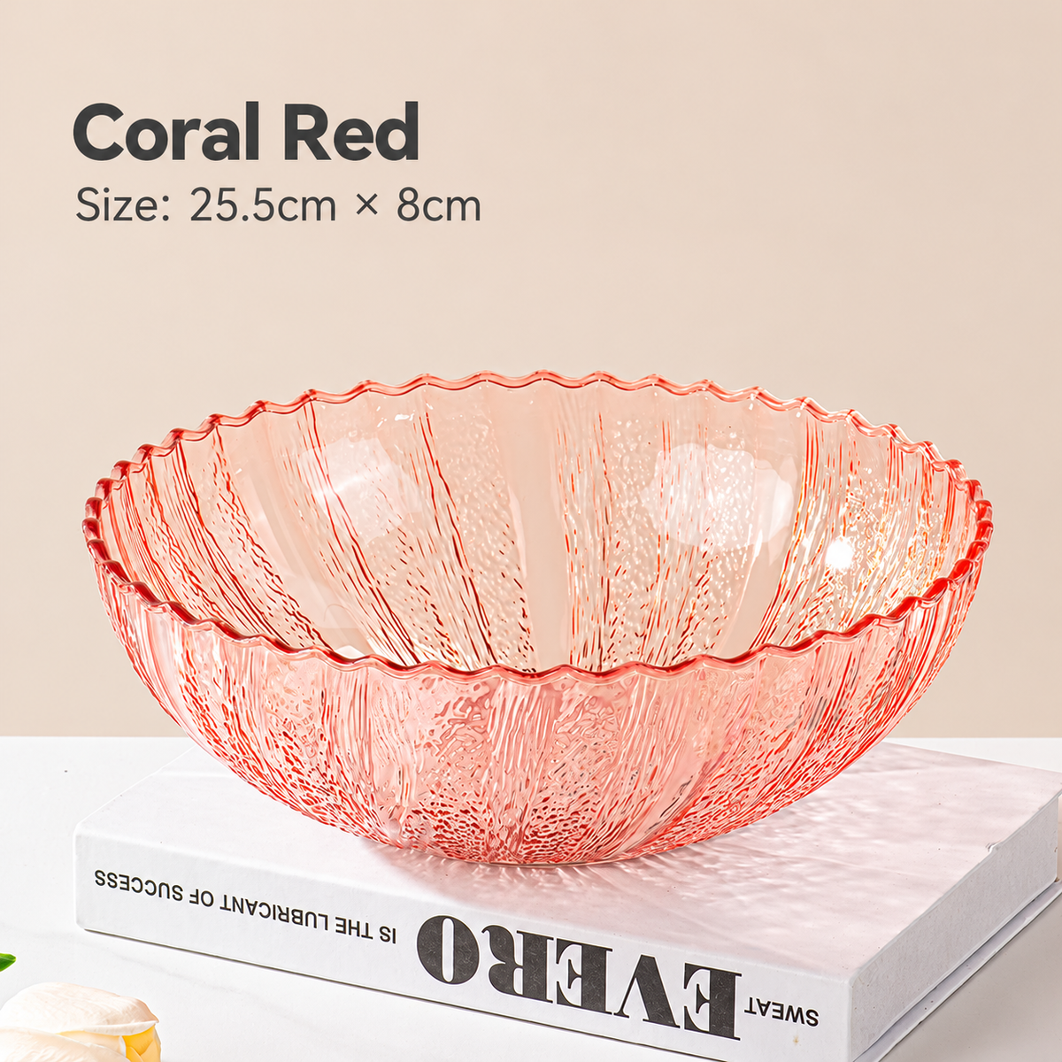 Decorative Ripple Plastic Fruit Bowl Large Flower Shape Snack Serving Basket