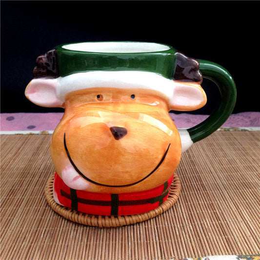 Christmas Animal Ceramic Mug – Santa, Reindeer & Snowman Holiday Cup