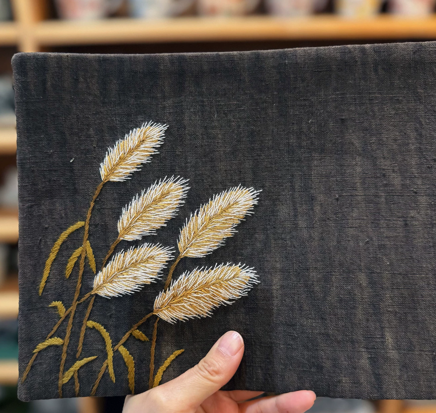 Reed Whisper Embroidered Tea Mat