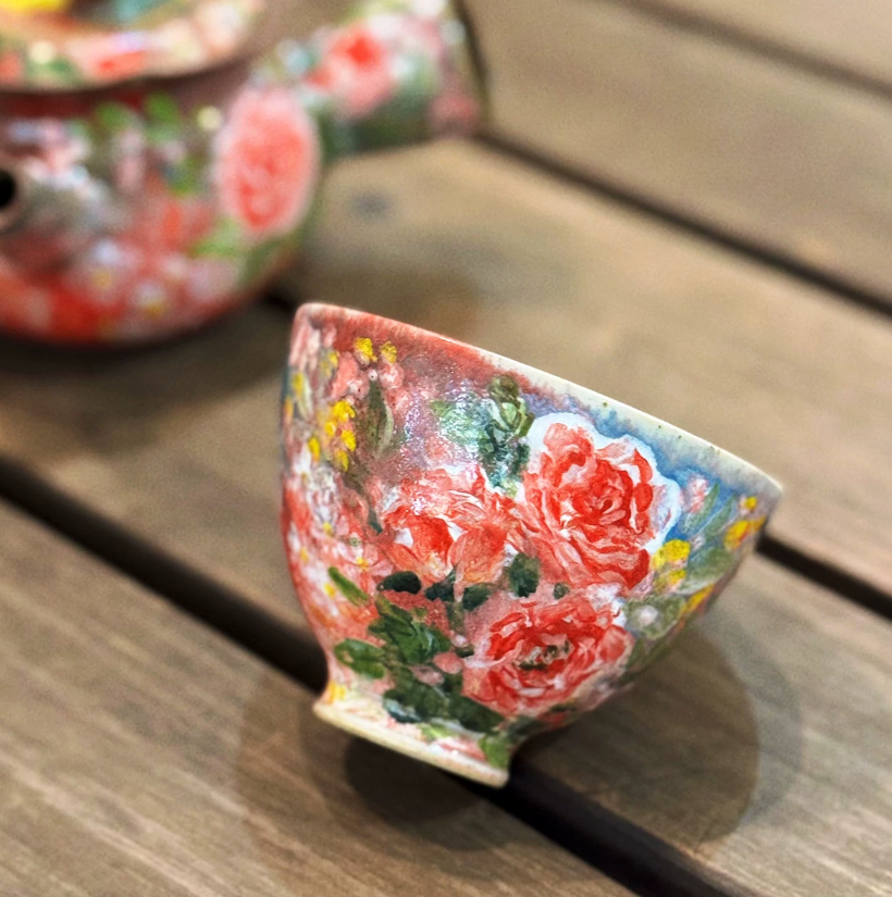 Impressionist Clay Side-Handle Tea Duo