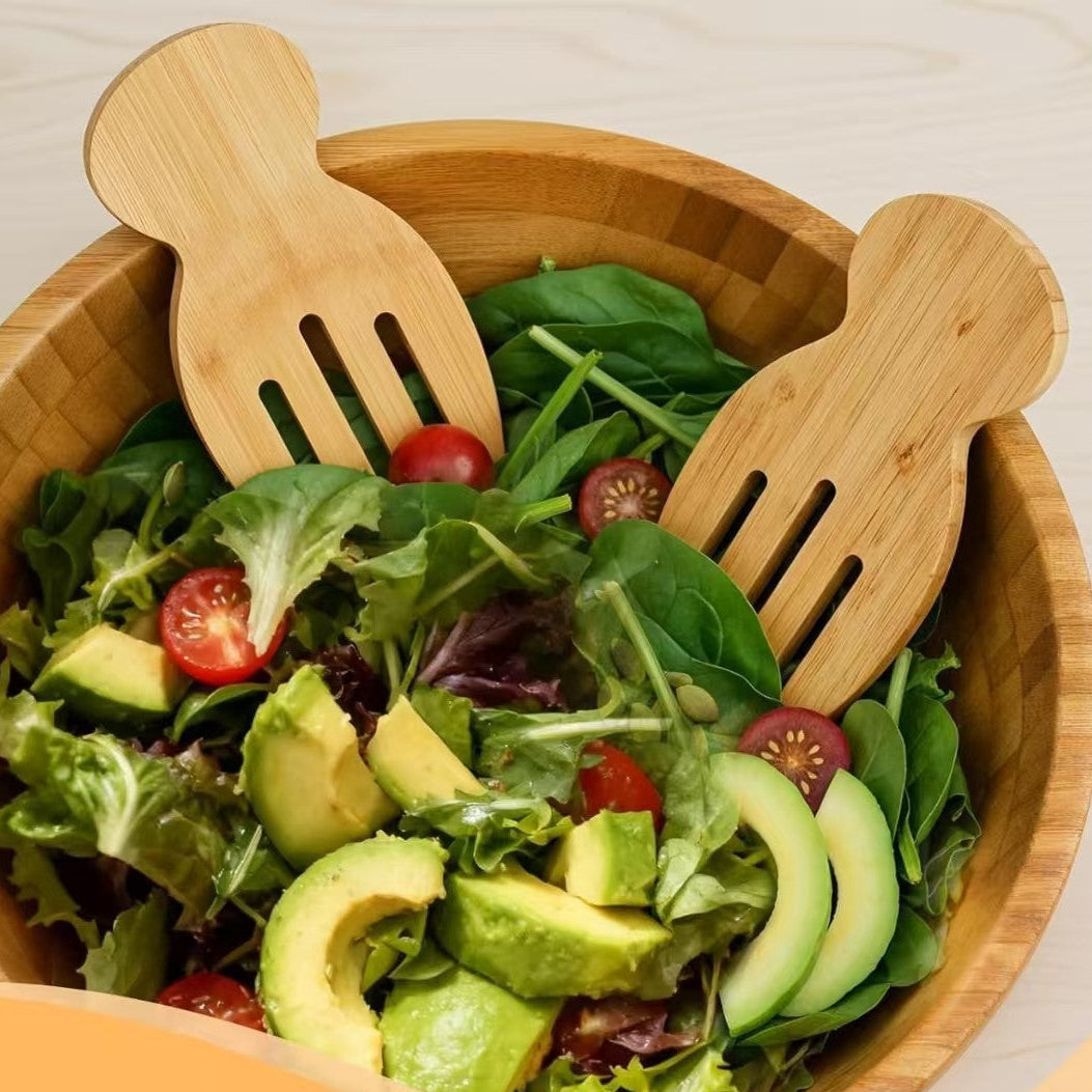 Bamboo Salad Server Stirring Spoon Kitchen Tool