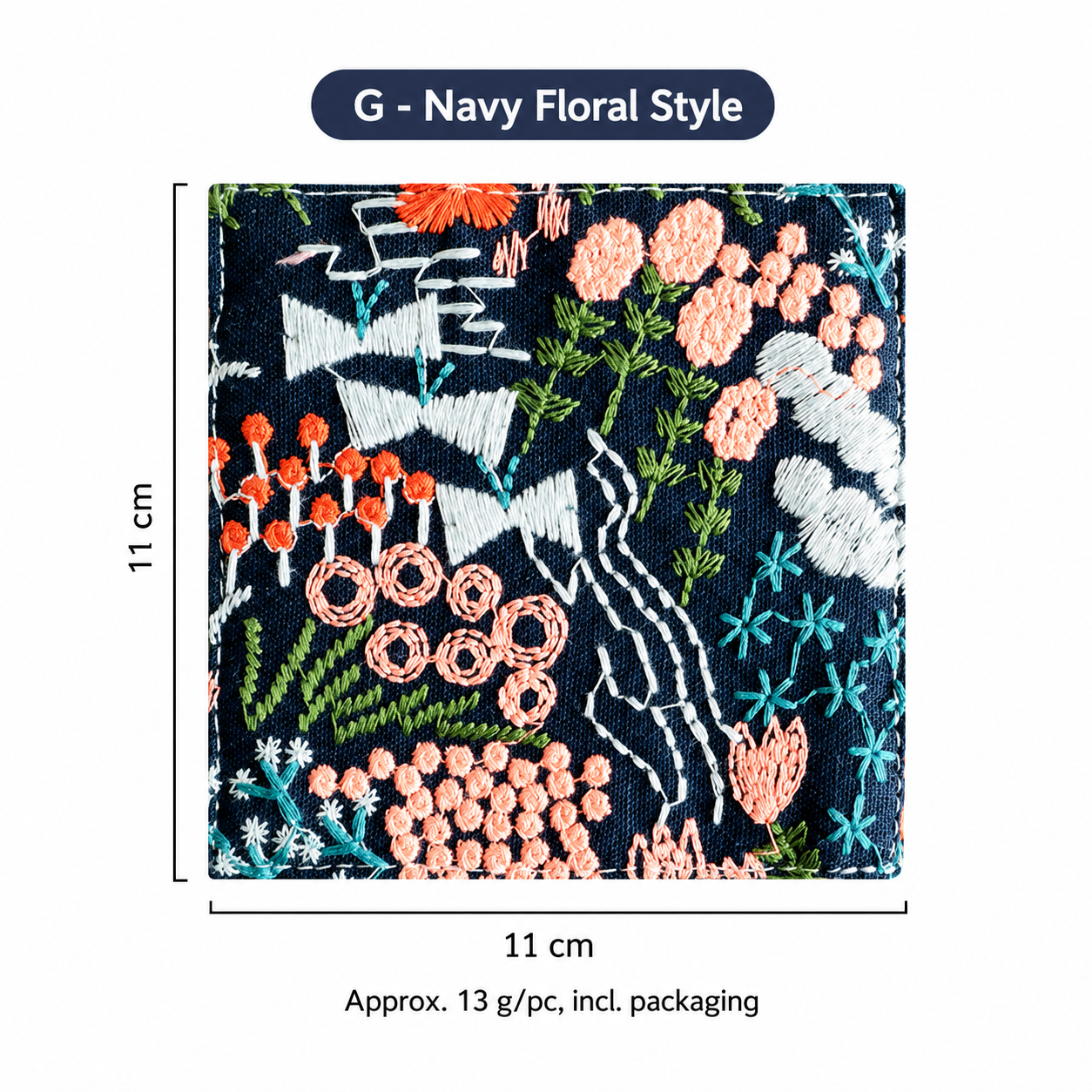 Embroidered Linen Coaster, Heat Resistant Coffee Cup Mat