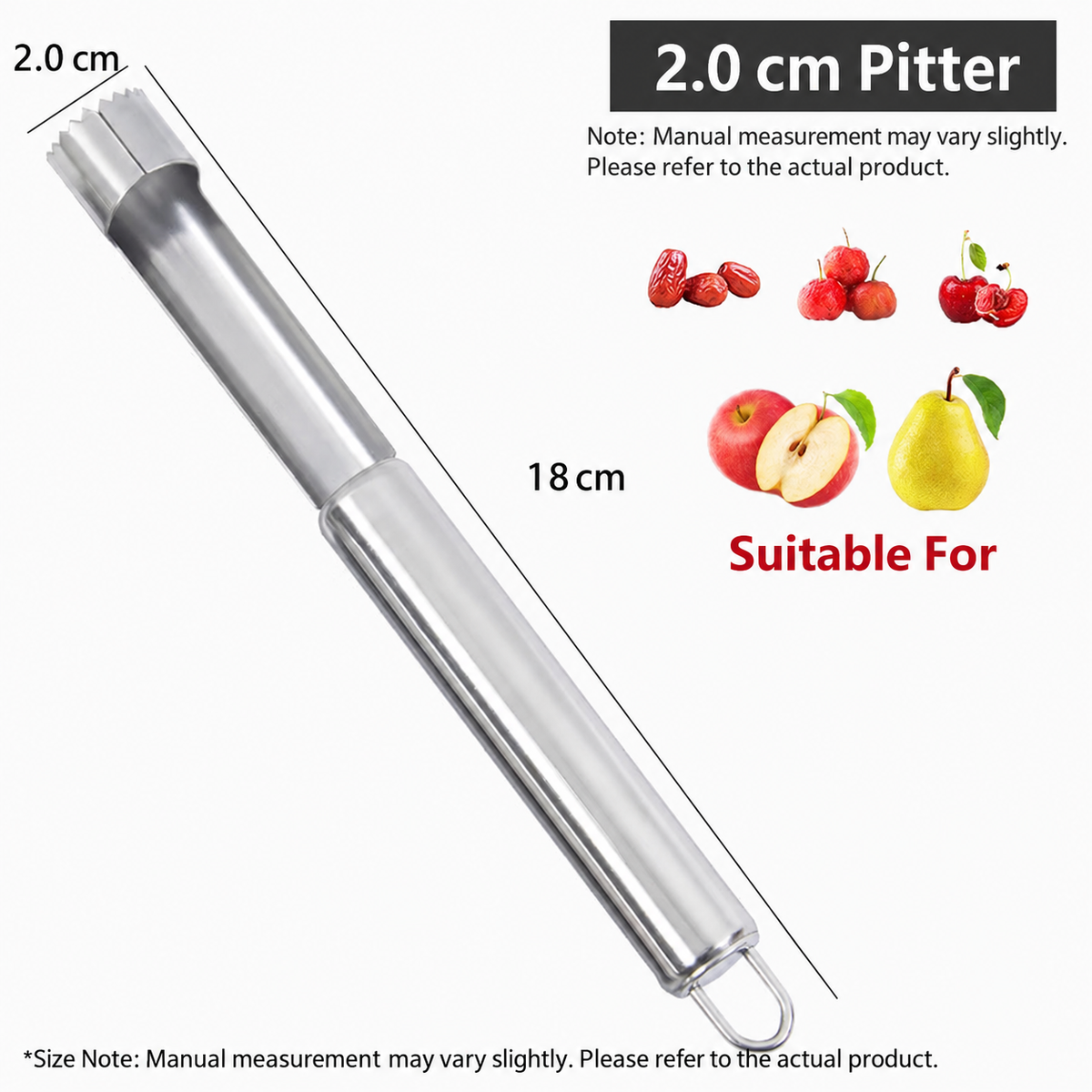 Stainless Steel Fruit Corer for Dates Hawthorn and Apples Kitchen Pitting Tool