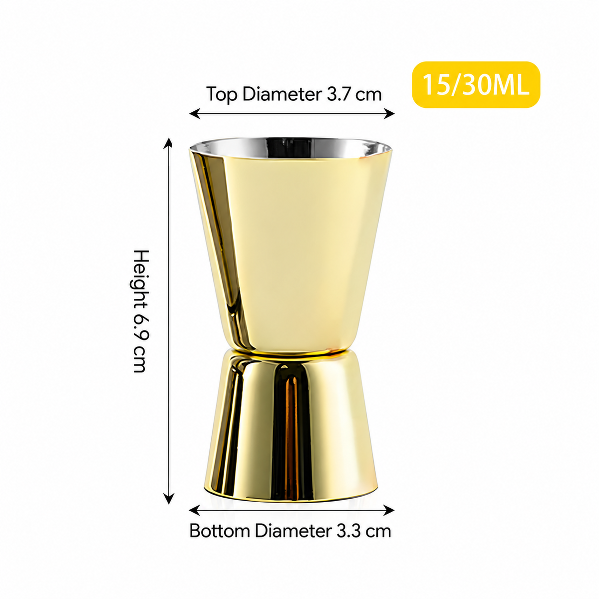 Stainless Steel Double Sided Cocktail Jigger, Bar Measuring Cup