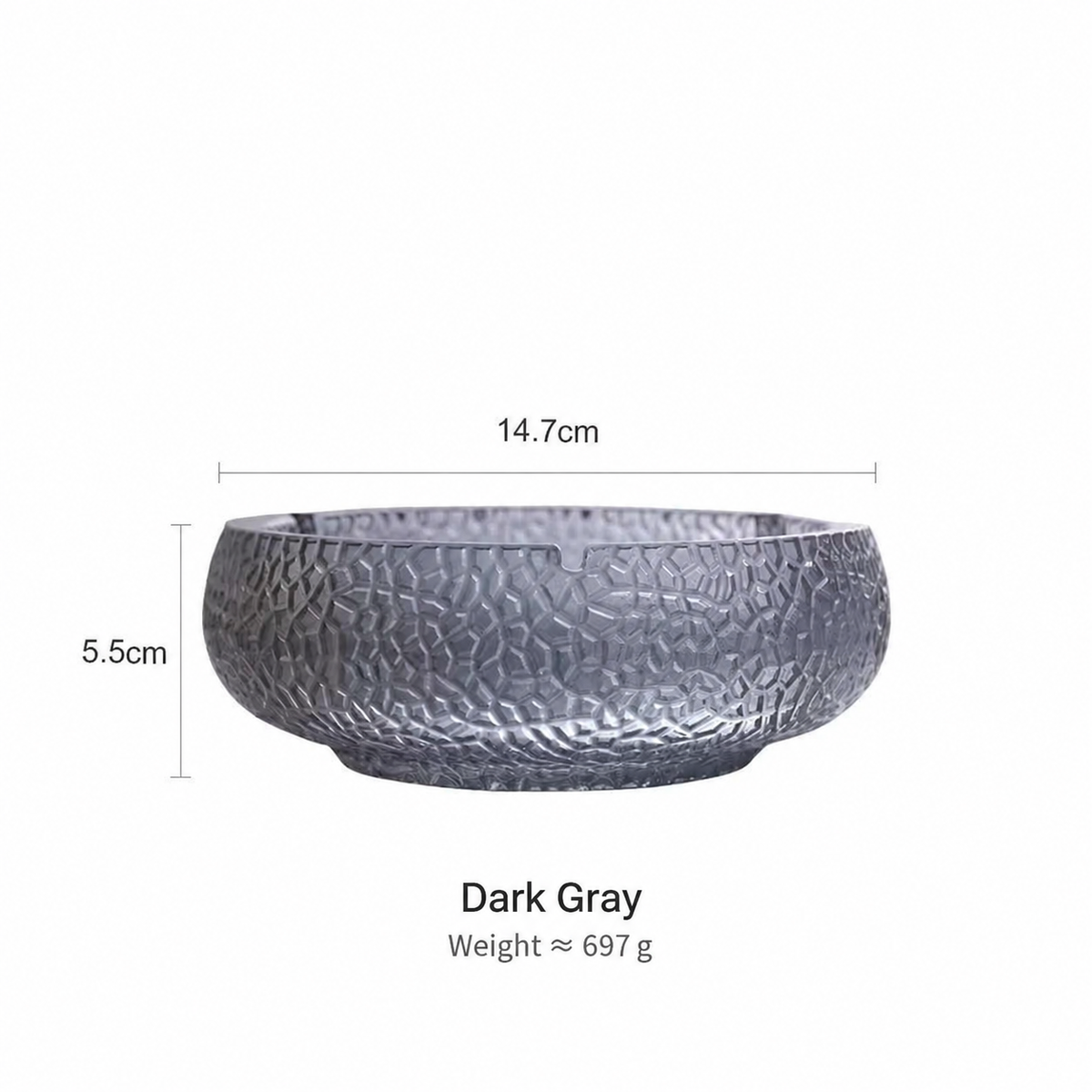 Luxury Textured Glass Ashtray – Crystal Pattern Decorative Cigarette Ashtray Tray for Home, Office, Bar & Hotel