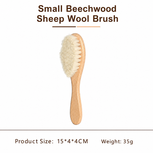 Beechwood Sheep Wool Body Brush โ Ultra Soft Baby Bath & Dry Brush