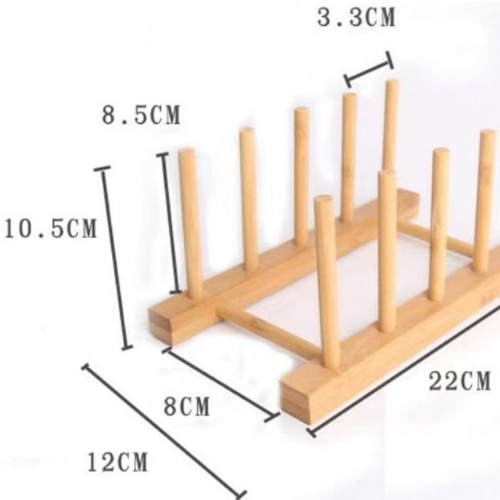Bamboo Dish Drying Rack Plate Organizer