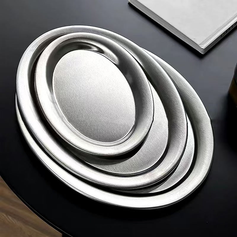 Stainless Steel Oval Serving Tray