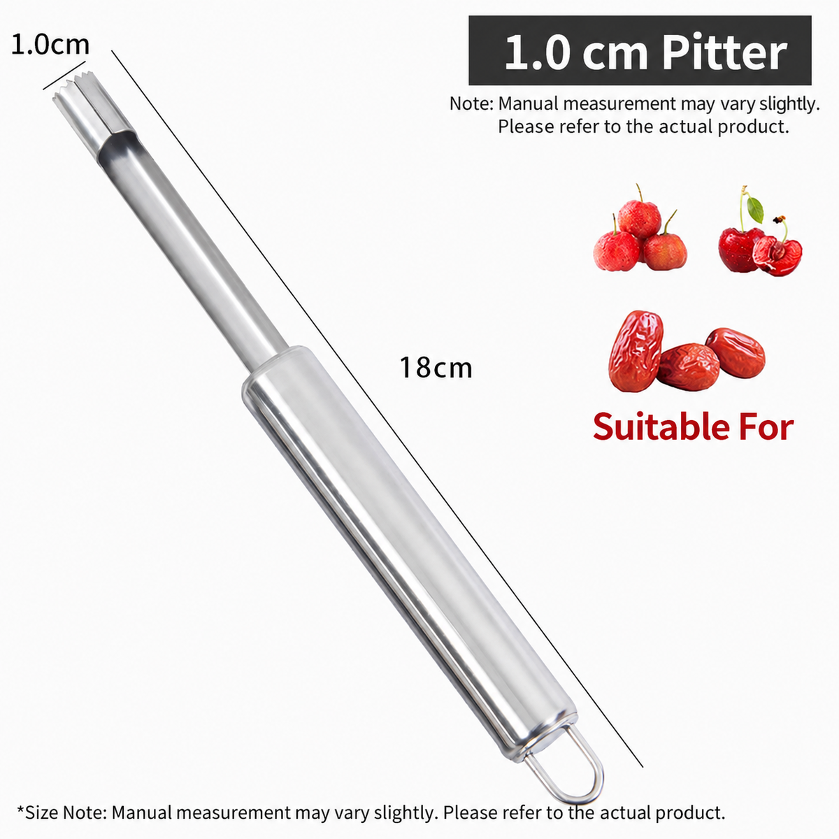 Stainless Steel Fruit Corer for Dates Hawthorn and Apples Kitchen Pitting Tool