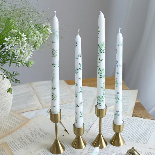 25cm Printed Taper Candlesโ Set of 2