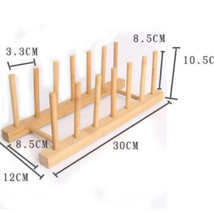 Bamboo Dish Drying Rack Plate Organizer