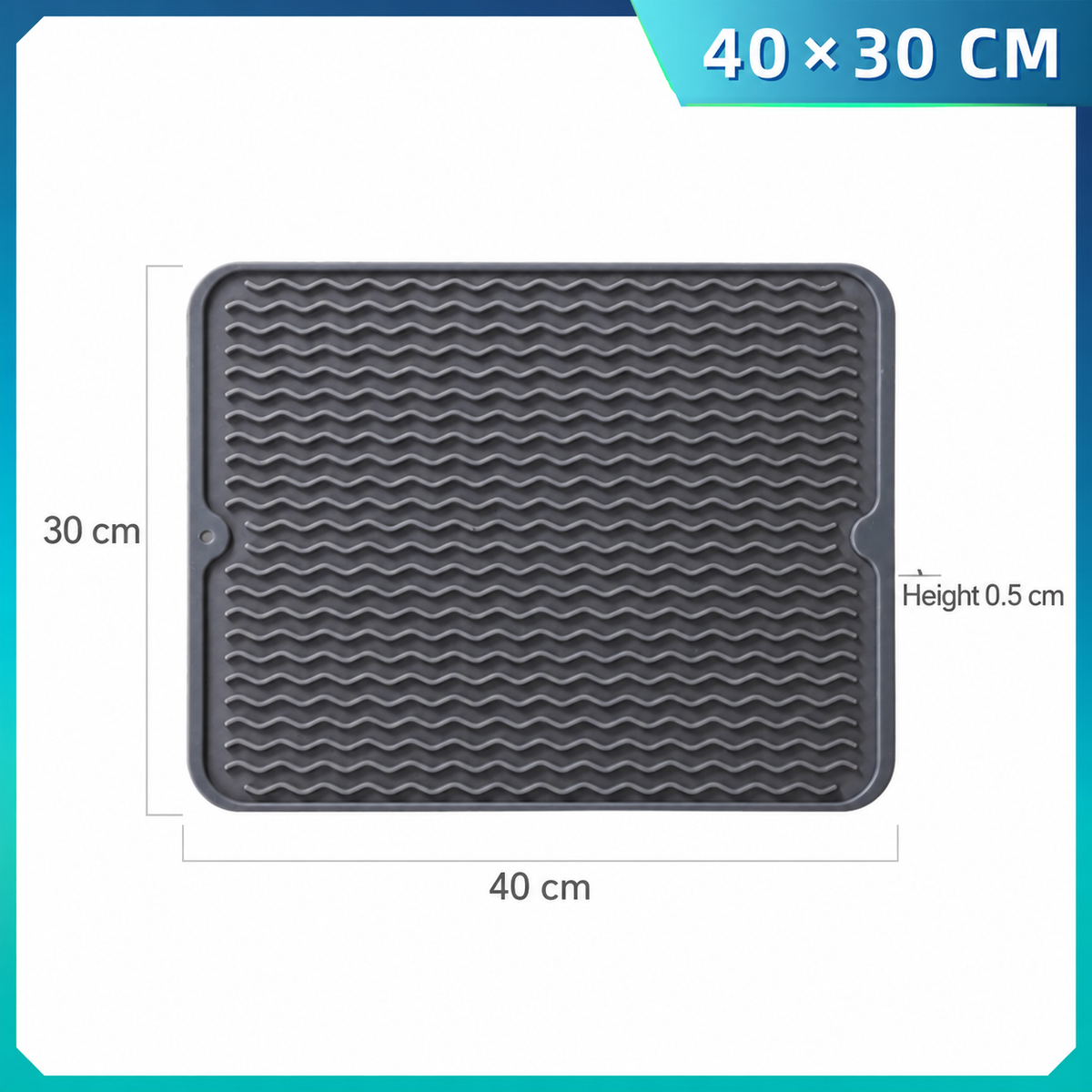 Silicone Dish Drying Mat Heat Resistant Non Slip Kitchen Countertop Drainage Mat