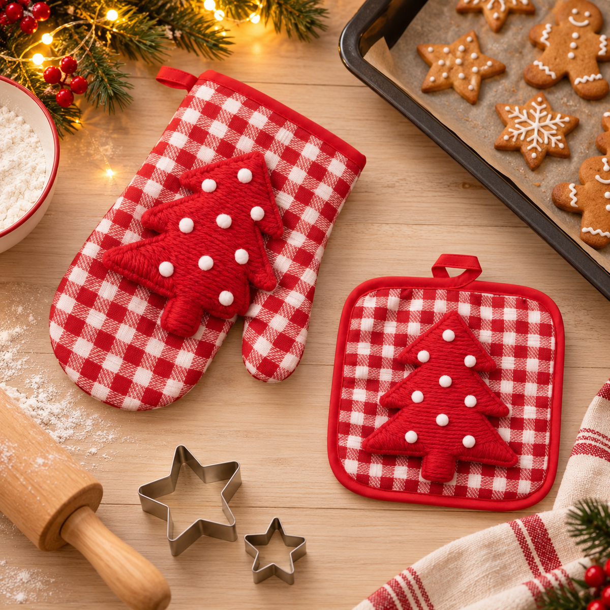 Christmas Oven Mitts and Pot Holders