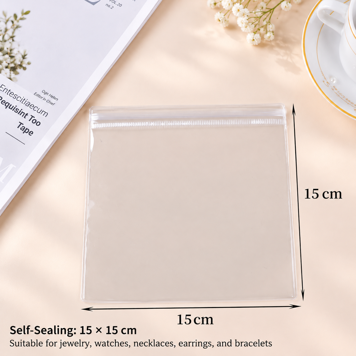 Clear PVC Self Sealing Jewelry Storage Bags
