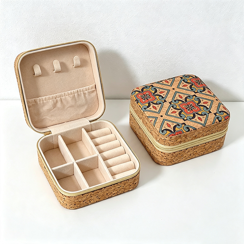 Patterned Travel Jewelry Case – Stackable Organizer for Necklaces & Accessories
