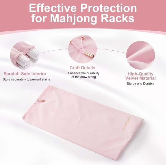 Velvet Mahjong Rack Storage Bag โ Soft Drawstring Carrying Pouch for Mahjong Tiles, Game Accessories & Travel Storage