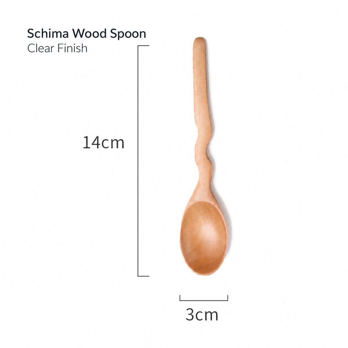 Wooden Dessert Fork and Spoon with Curved Handles in Two Finishes