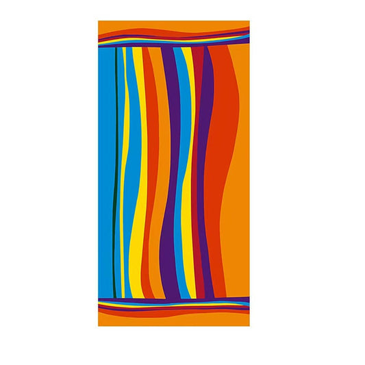 Colorful Striped Microfiber Beach Towel Oversized Quick-Dry Absorbent Bath Towel Lightweight Travel Swim Towel for Summer