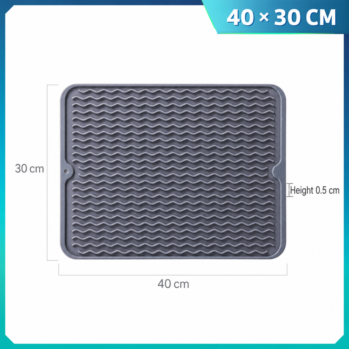 Silicone Dish Drying Mat Heat Resistant Non Slip Kitchen Countertop Drainage Mat