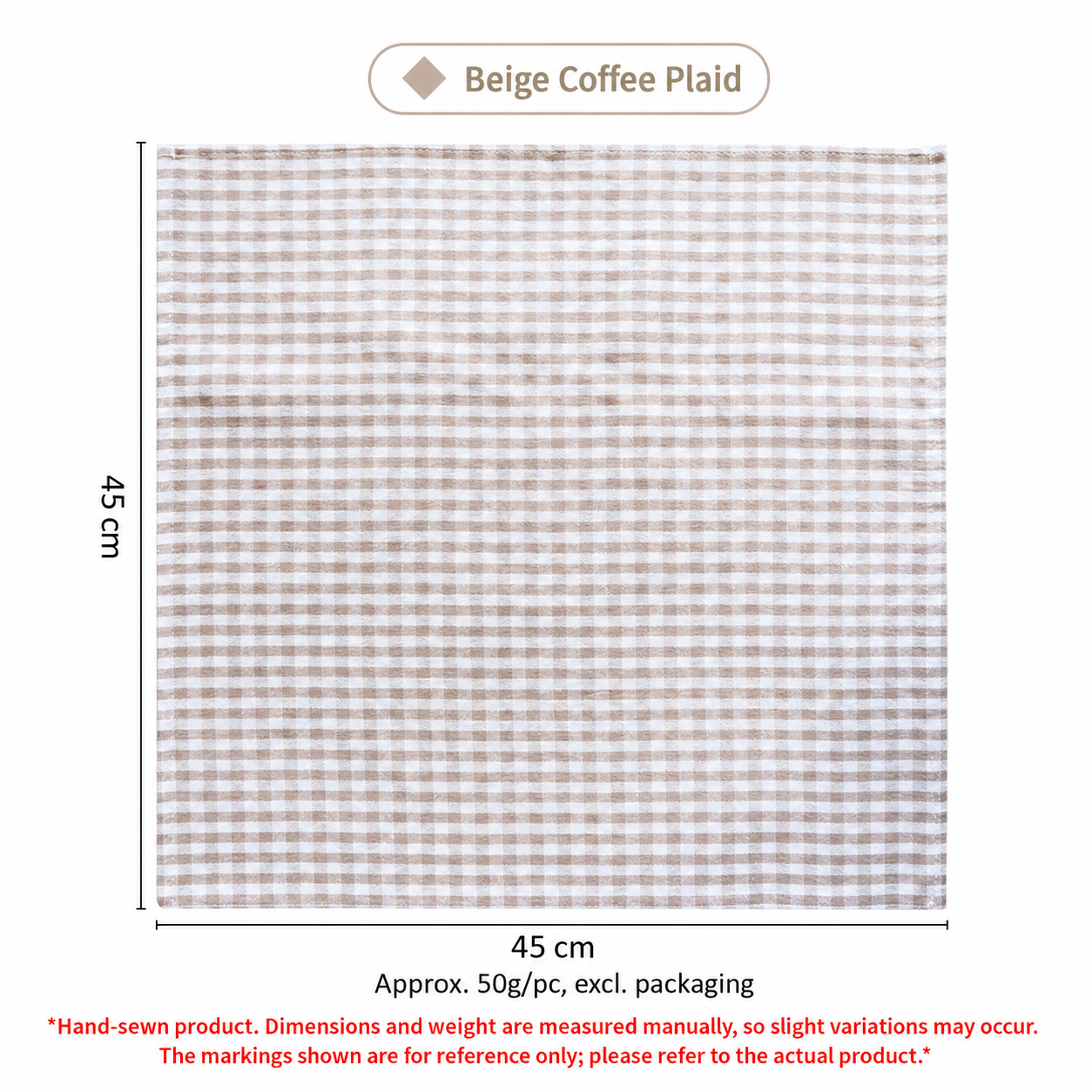 Check Cotton Napkin, Square Table Linen Placemat & Dinner Napkin