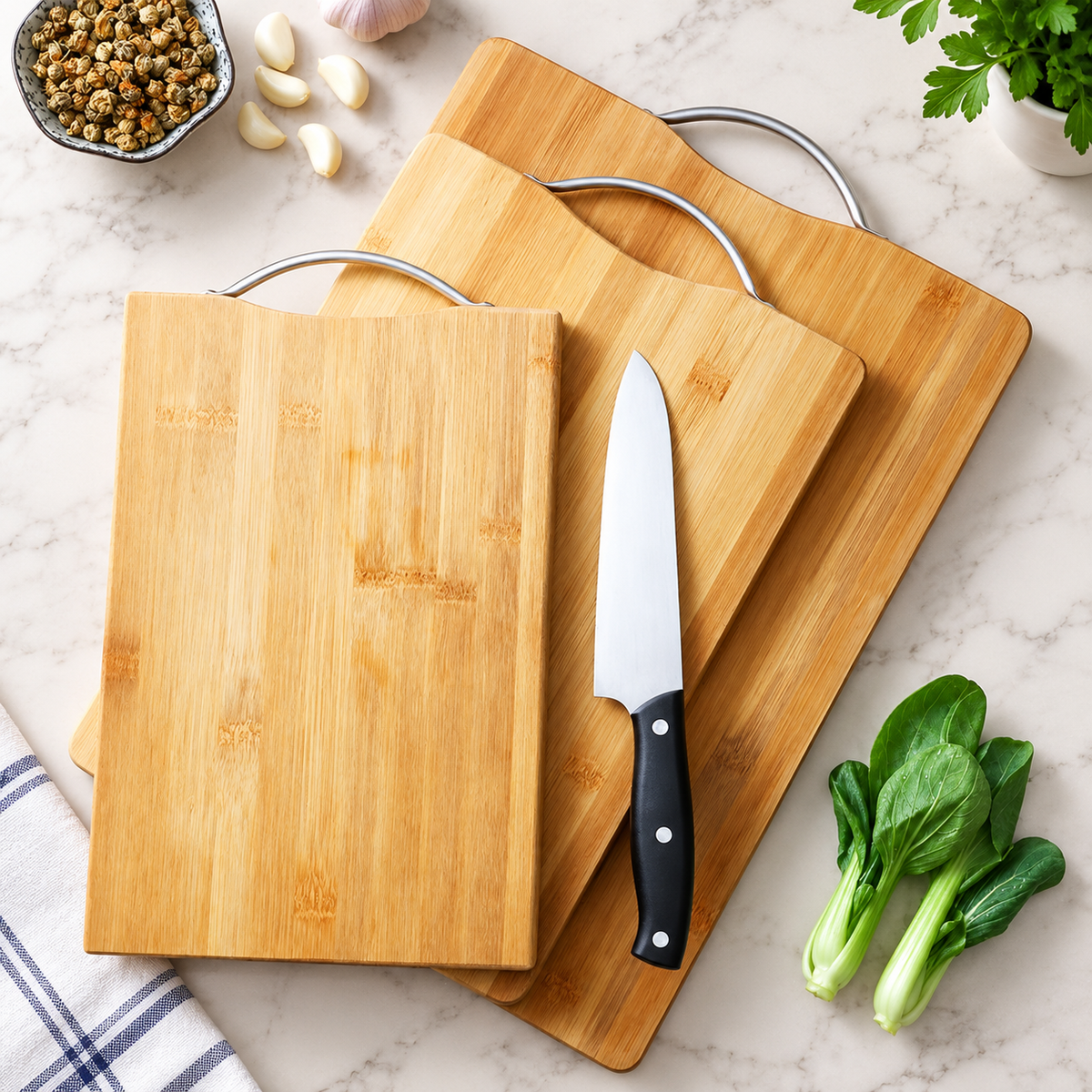 Thick Bamboo Cutting Board Double Sided Wooden Chopping Board