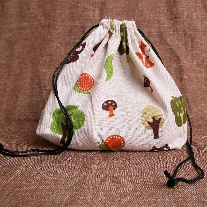 Cotton Linen Lunch Bag Storage Tote